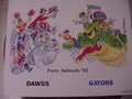 Picture: Georgia Bulldogs and Florida Gators "Party Animals" Cal Warlick print.