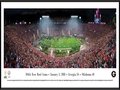 Picture: This stadium panoramic of the Georgia Bulldogs 54-48 double overtime win over Oklahoma in the 104th Rose Bowl Game from January 1, 2018 has been professionally framed to 13.75 X 40.25. This panorama captures the excitement of the post-game celebration of the 104th Rose Bowl Game. The first overtime game and highest-scoring Rose Bowl in history will be remembered as one of the greatest "Granddaddies of Them All" as the Georgia Bulldogs defeated the Oklahoma Sooners with a dramatic comeback victory in the second overtime when Sony Michel ran 27 yards for a touchdown. A revenge win against Auburn in the SEC Championship Game secured Georgia its 13th SEC crown and the third seed in the College Football Playoff.